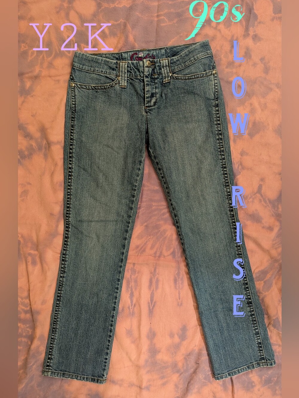 Vintage Candie's Y2K Low-rise Jeans 00s Button Fly Distressed Hip Huggers Low